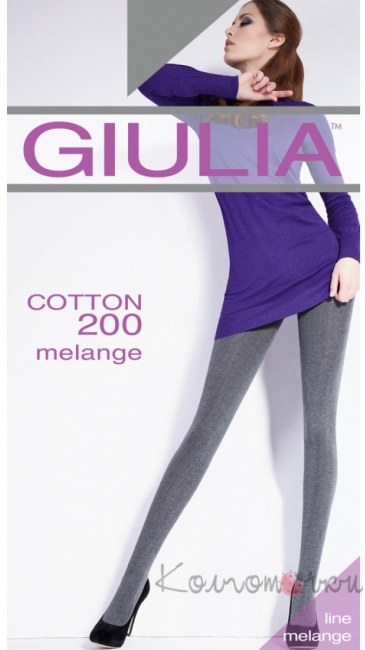 Жіночі теплі колготки GIULIA Cotton 200 melange