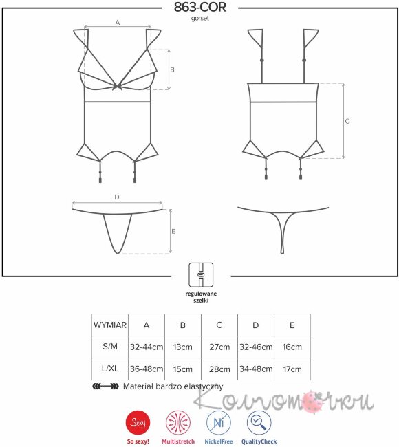 863-COR-3 корсет Obsessive 863-COR-3 корсет Obsessive