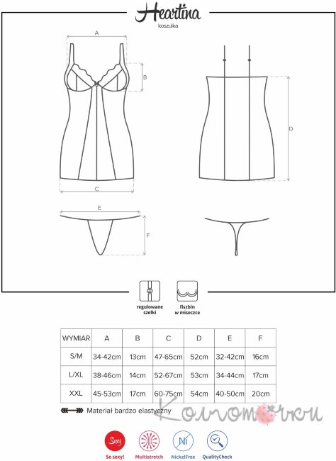 Эротическая Сорочка Obsessive Heartina Эротическая Сорочка Obsessive Heartina
