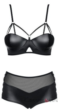 Leatheria комплект чорний Obsessive Leatheria комплект чорний Obsessive