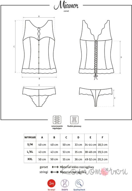 Miamor корсет бордовий Obsessive Miamor корсет бордовий Obsessive