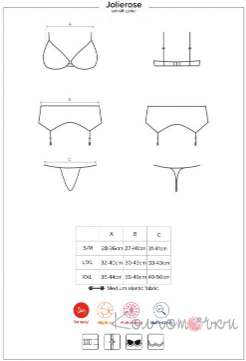 Jolierose комплект червоний Obsessive Jolierose комплект червоний Obsessive