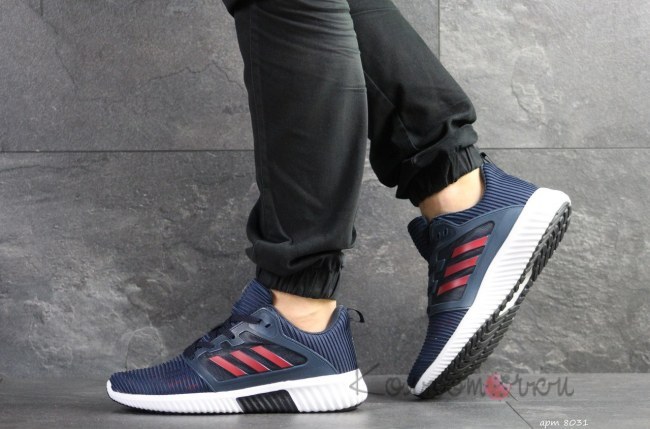 Кроссовки Мужские Adidas Climacool  (Темно Синий с Красным) Реплика