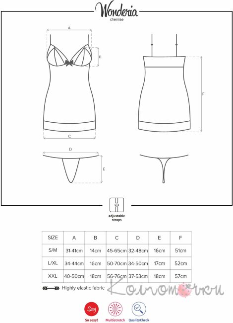 Эротическая Сорочка Obsessive Wonderia