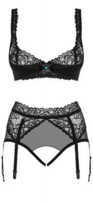 Эротический комплект белья (лиф, стринги, пояс) Obsessive 867-SEG-1  Эротический комплект белья (лиф, стринги, пояс) Obsessive 867-SEG-1