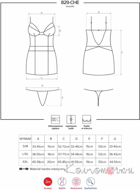 Эротическая Сорочка Obsessive 829-CHE-3 Эротическая Сорочка Obsessive 829-CHE-3