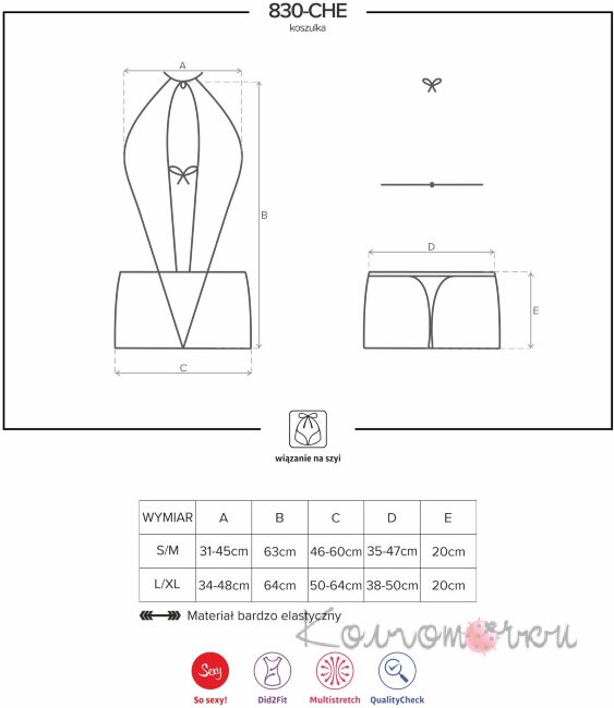 Эротическая Сорочка Obsessive 830-CHE-1 Эротическая Сорочка Obsessive 830-CHE-1
