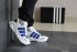 Кроссовки Мужские Adidas (Белые с Синим) Реплика