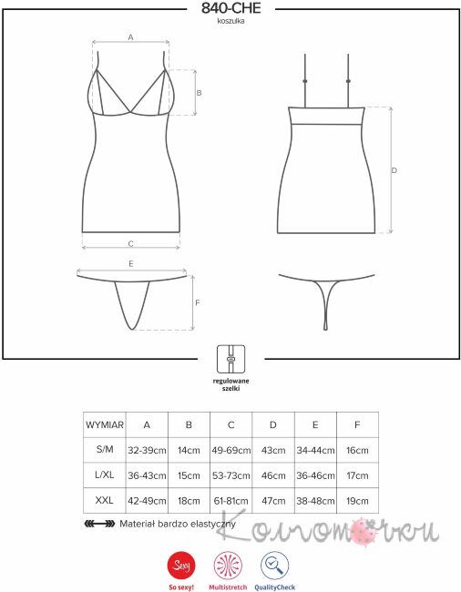 Эротическая Сорочка Obsessive 840-CHE-1