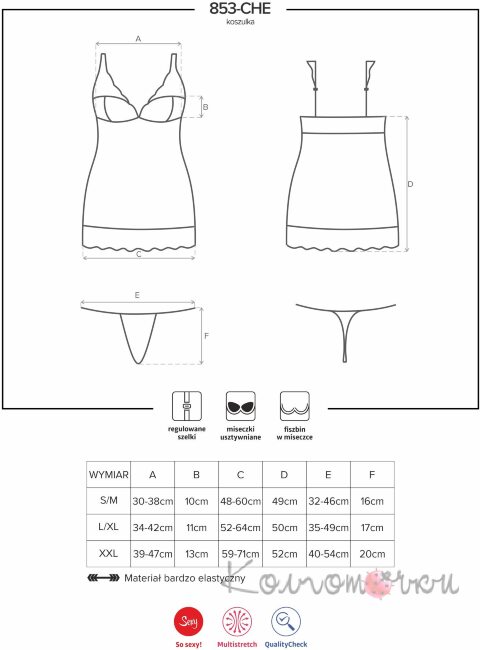 Эротическая Сорочка Obsessive 853-CHE-1