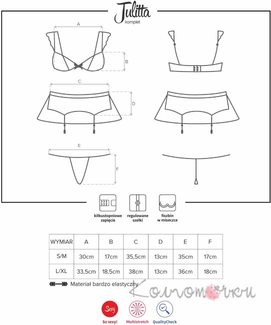 Еротичний комплект Obsessive Julitta Еротичний комплект Obsessive Julitta