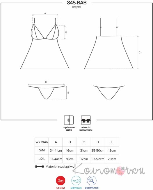 Эротическая Сорочка Obsessive 845-BAB-5