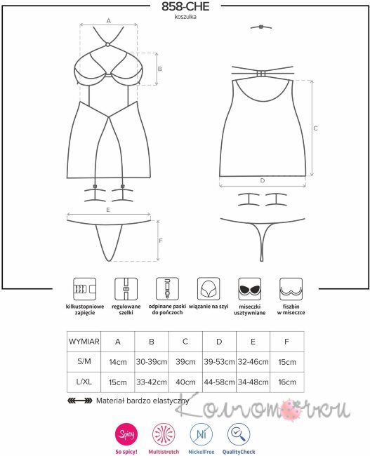 Эротическая Сорочка Obsessive 857-CHE-1