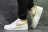 Кросівки Чоловічі Nike Air Force AF 1 CR7 (Білі із Золотим) Репліка