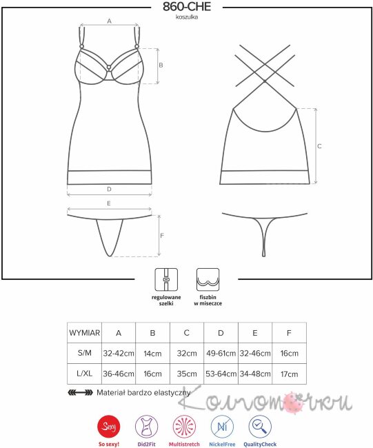 Эротическая Сорочка Obsessive 860-CHE-3