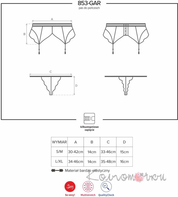 853-GAR-1 пояс для панчох Obsessive 853-GAR-1 пояс для панчох Obsessive