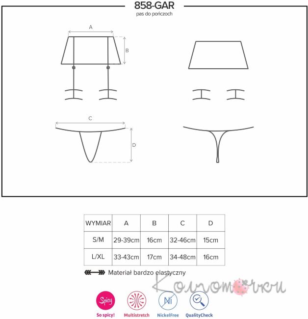 858-GAR-1 пояс для панчох Obsessive 858-GAR-1 пояс для панчох Obsessive