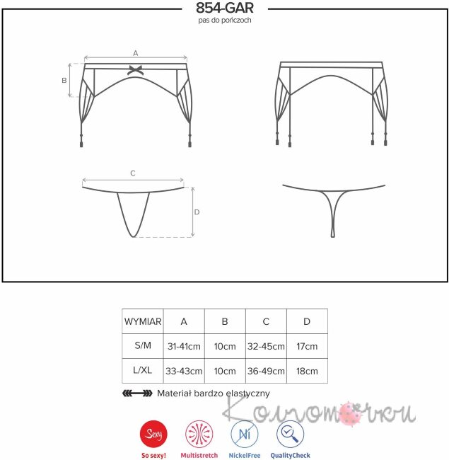 854-GAR-1 пояс для панчох Obsessive