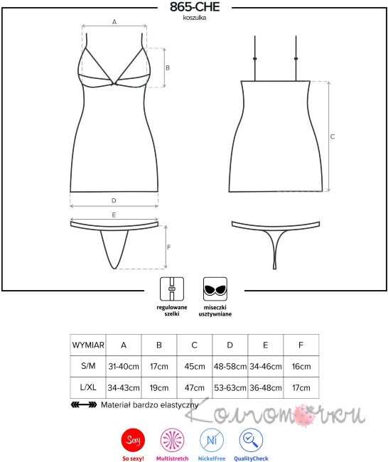 Еротична Сорочка Obsessive 865-CHE-1