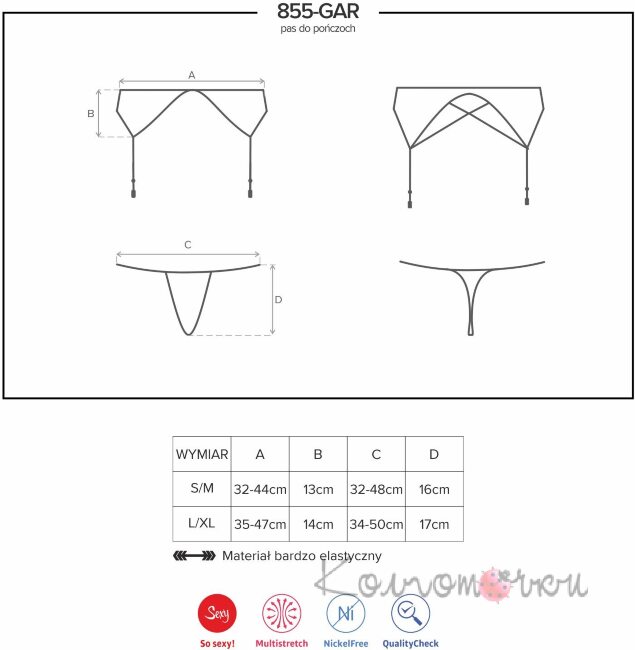 855-GAR-1 пояс для панчох Obsessive 855-GAR-1 пояс для панчох Obsessive
