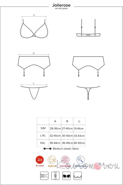 Jolierose комплект червоний Obsessive Jolierose комплект червоний Obsessive