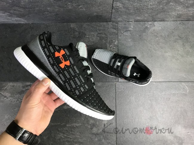 Кроссовки Мужские Under Armour (Черные с Серым) Реплика