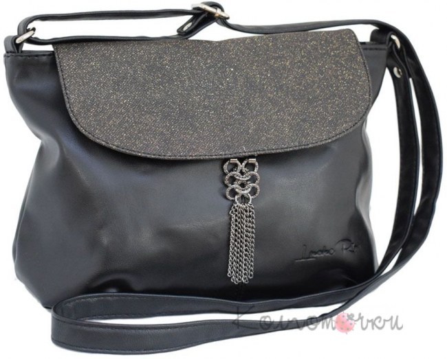 Женская сумка парча черная 492