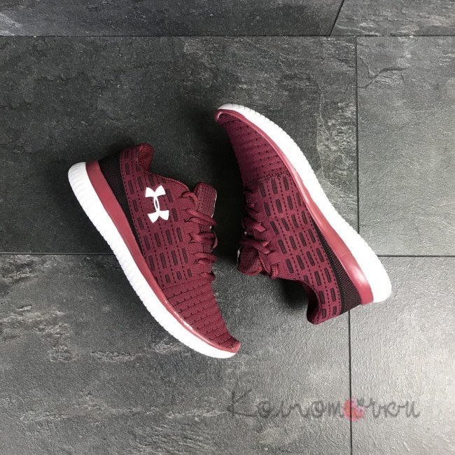 Кроссовки Мужские Under Armour (Бордовые) Реплика