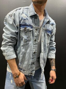 Стильна Чоловіча Джинсова Куртка Стильна Чоловіча Джинсова Куртка