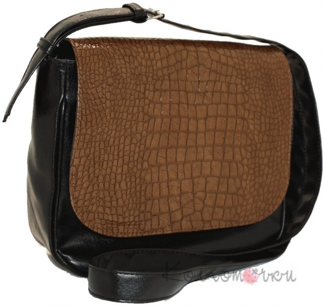 Женская сумка крокодил темно-коричневая 179