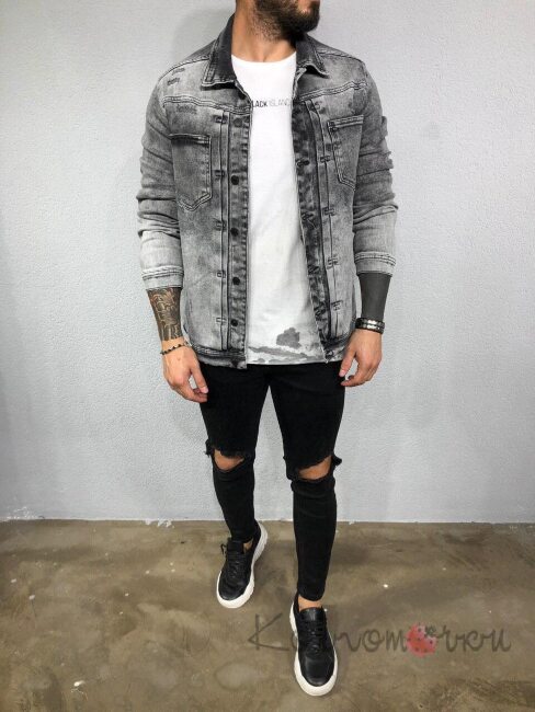 Стильна Чоловіча Джинсова Куртка Стильна Чоловіча Джинсова Куртка