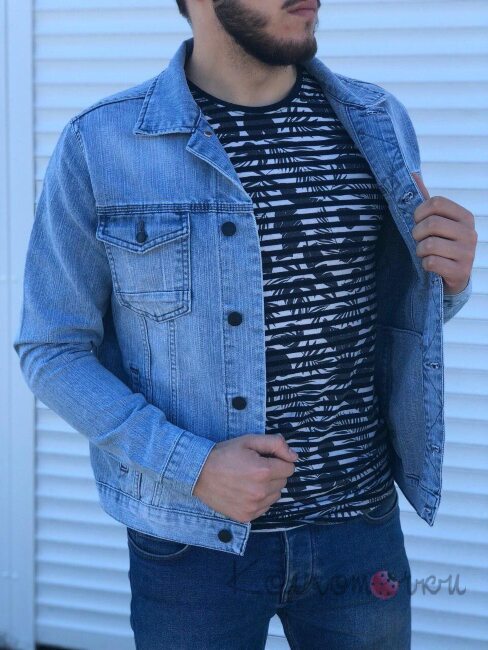Стильна Чоловіча Джинсова Куртка Стильна Чоловіча Джинсова Куртка