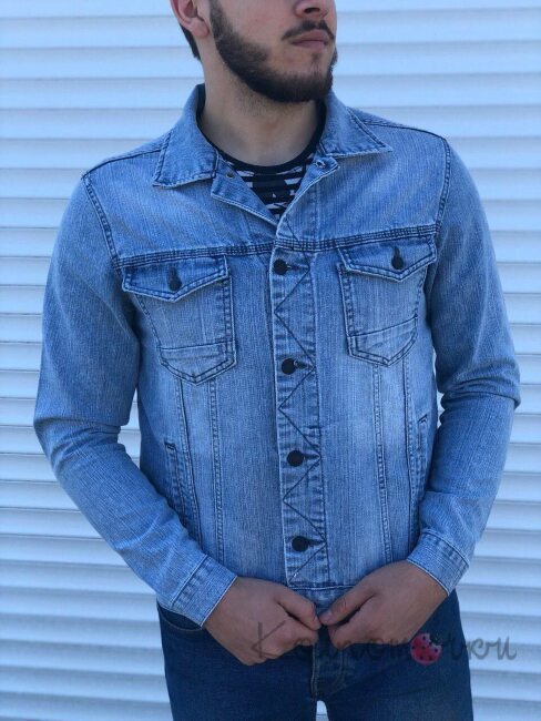 Стильна Чоловіча Джинсова Куртка Стильна Чоловіча Джинсова Куртка