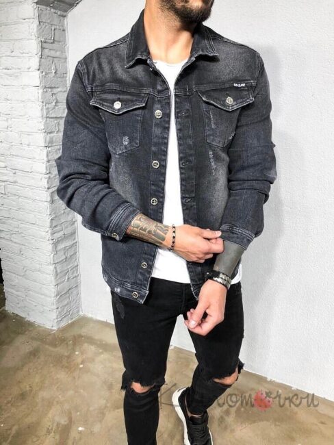 Стильна Чоловіча Джинсова Куртка Стильна Чоловіча Джинсова Куртка