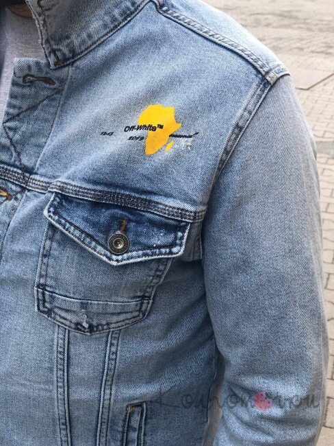 Стильна Чоловіча Джинсова Куртка OFF WHITE Стильна Чоловіча Джинсова Куртка OFF WHITE