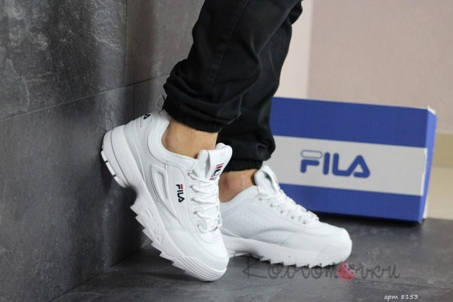 Кросівки Чоловічі Fila (Білі) Репліка