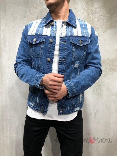 Стильна Чоловіча Джинсова Куртка 1008572448 Стильна Чоловіча Джинсова Куртка 1008572448