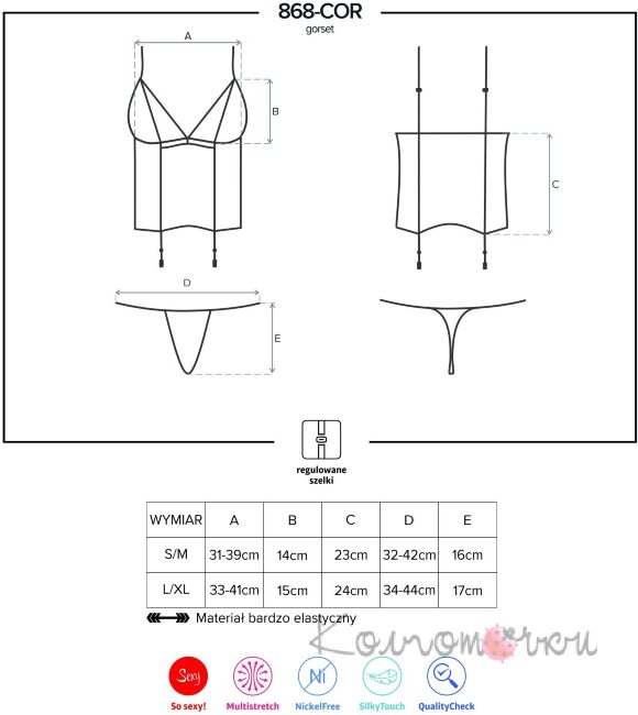 868-COR-1 корсет Obsessive 868-COR-1 корсет Obsessive