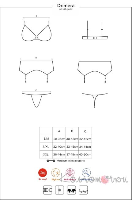 Drimera комплект синій Obsessive Drimera комплект синій Obsessive