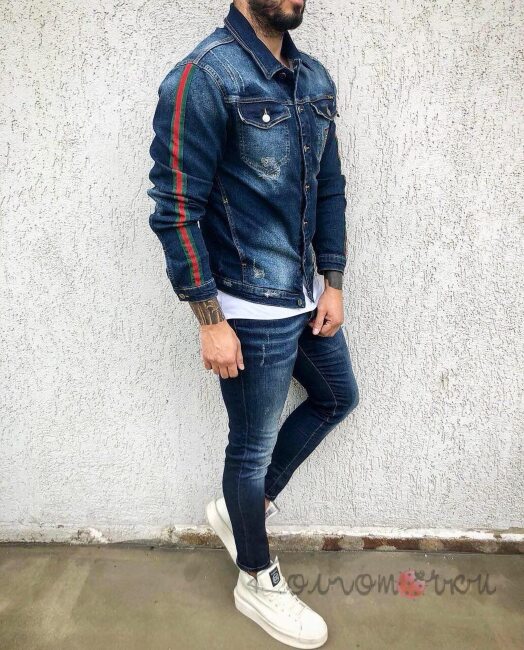Стильна Чоловіча Джинсова Куртка Стильна Чоловіча Джинсова Куртка