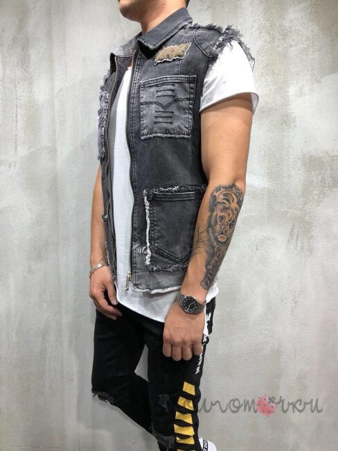 Стильна Чоловіча Джинсова Жилетка Стильна Чоловіча Джинсова Жилетка