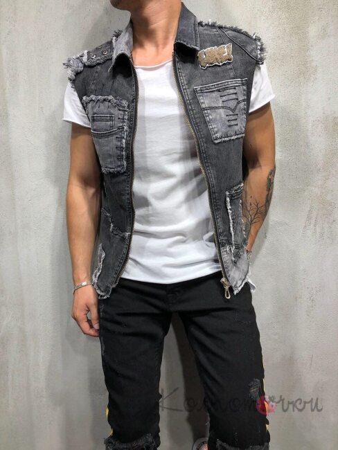 Стильна Чоловіча Джинсова Жилетка Стильна Чоловіча Джинсова Жилетка