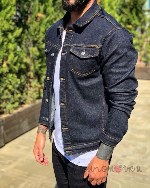 Стильна Чоловіча Джинсова Куртка Стильна Чоловіча Джинсова Куртка