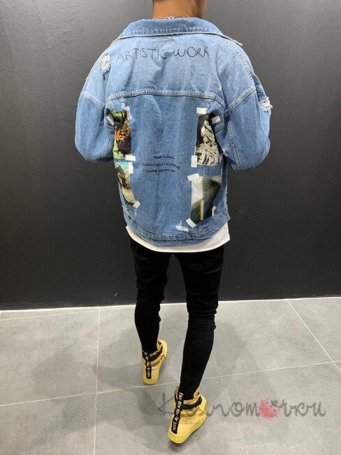 Стильна Чоловіча Джинсова Куртка Стильна Чоловіча Джинсова Куртка