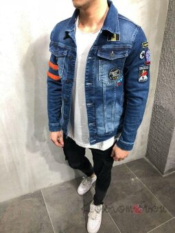 Стильна Чоловіча Джинсова Куртка Стильна Чоловіча Джинсова Куртка