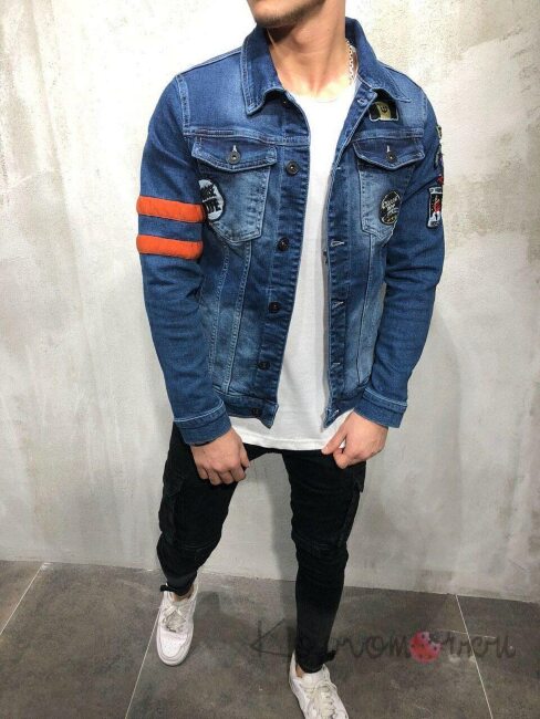 Стильна Чоловіча Джинсова Куртка Стильна Чоловіча Джинсова Куртка