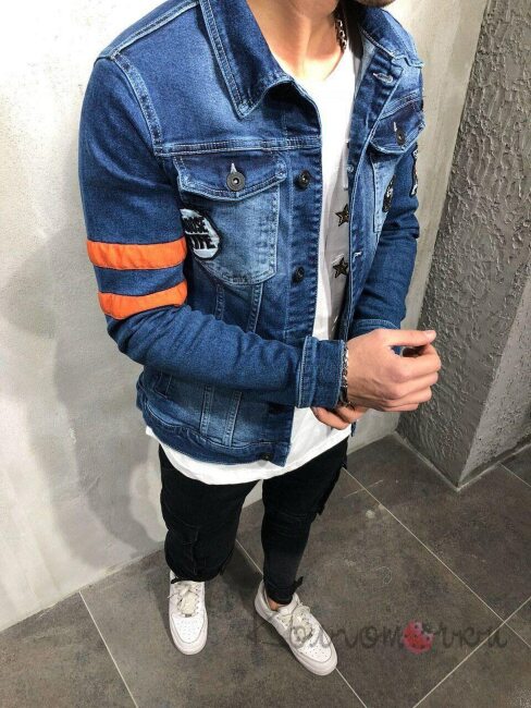 Стильна Чоловіча Джинсова Куртка Стильна Чоловіча Джинсова Куртка