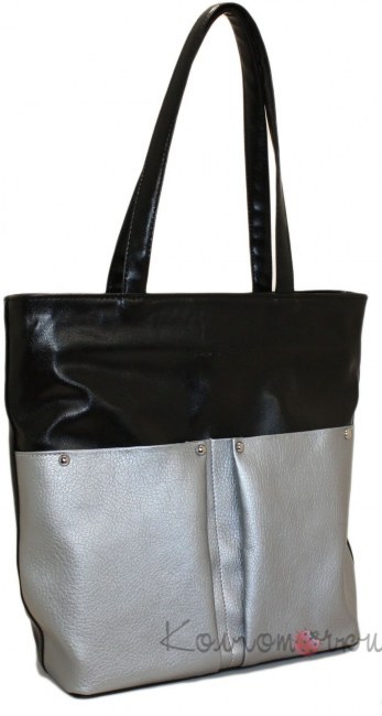Женская сумка черная серебро 434
