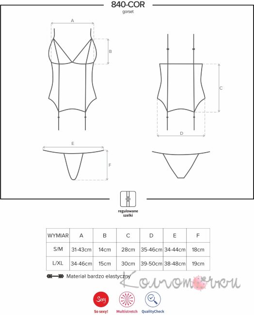 840-COR-1 корсет Obsessive 840-COR-1 корсет Obsessive
