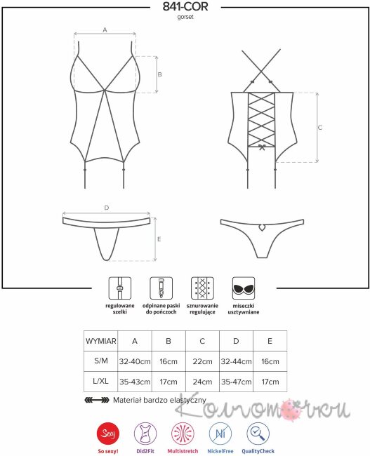 841-COR-1 корсет Obsessive 841-COR-1 корсет Obsessive
